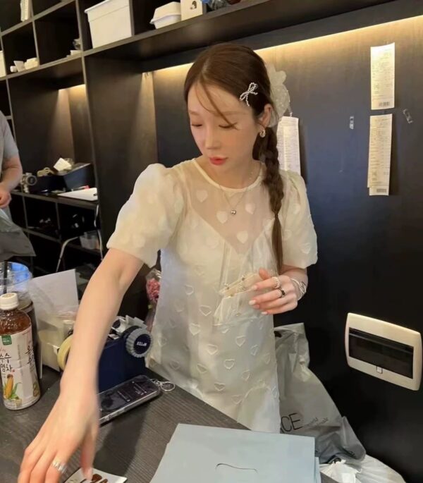 repell earlobe歐逆同款愛心雪紡長洋裝