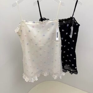 正韓東大門空運直送seolo 彩色球球荷葉邊小背心