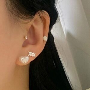 蝴蝶結珍珠耳環套組