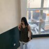 蕾絲邊碎花細肩帶洋裝