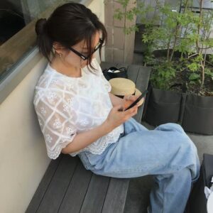 repell 重工精緻蕾絲短袖透膚上衣