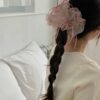 網紗材質蝴蝶結緞帶大腸圈髮圈