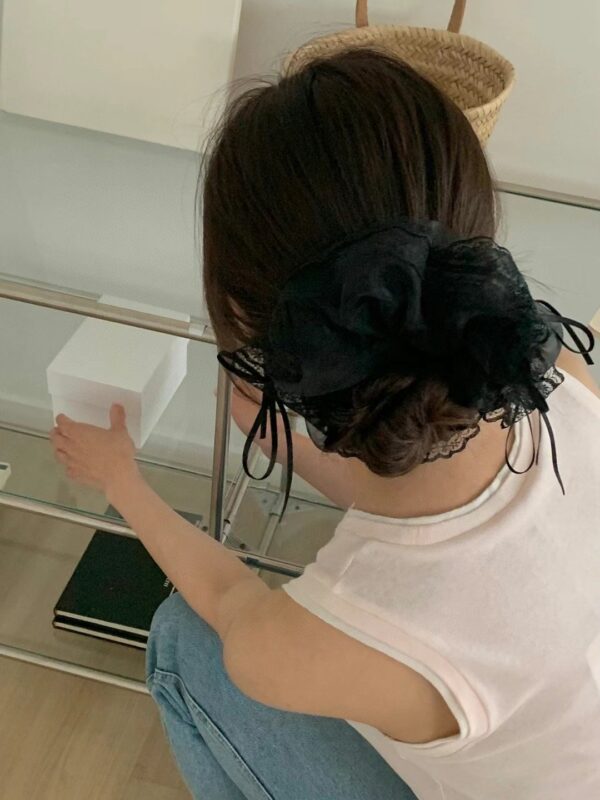 網紗材質蝴蝶結緞帶大腸圈髮圈