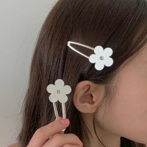 帥氣銀色花朵髮夾